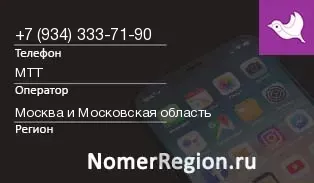 Кто звонил с 9343337190 - регион и оператор